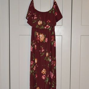 NINE BRITTON off the shoulder floral maxi dress